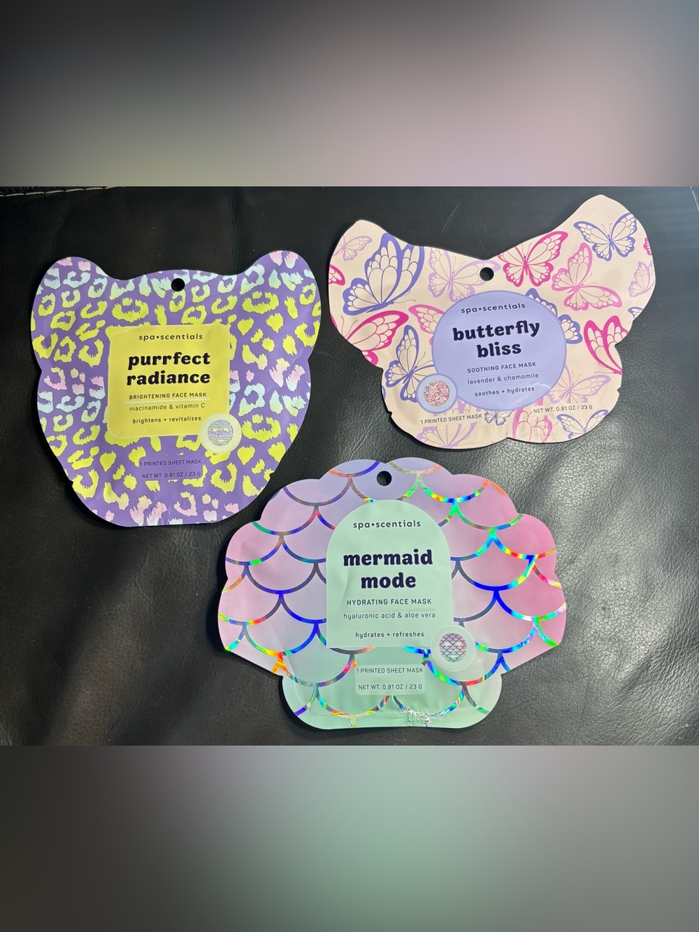 3 New spa-scentials Face Mask Brightening Hydrating Soothing